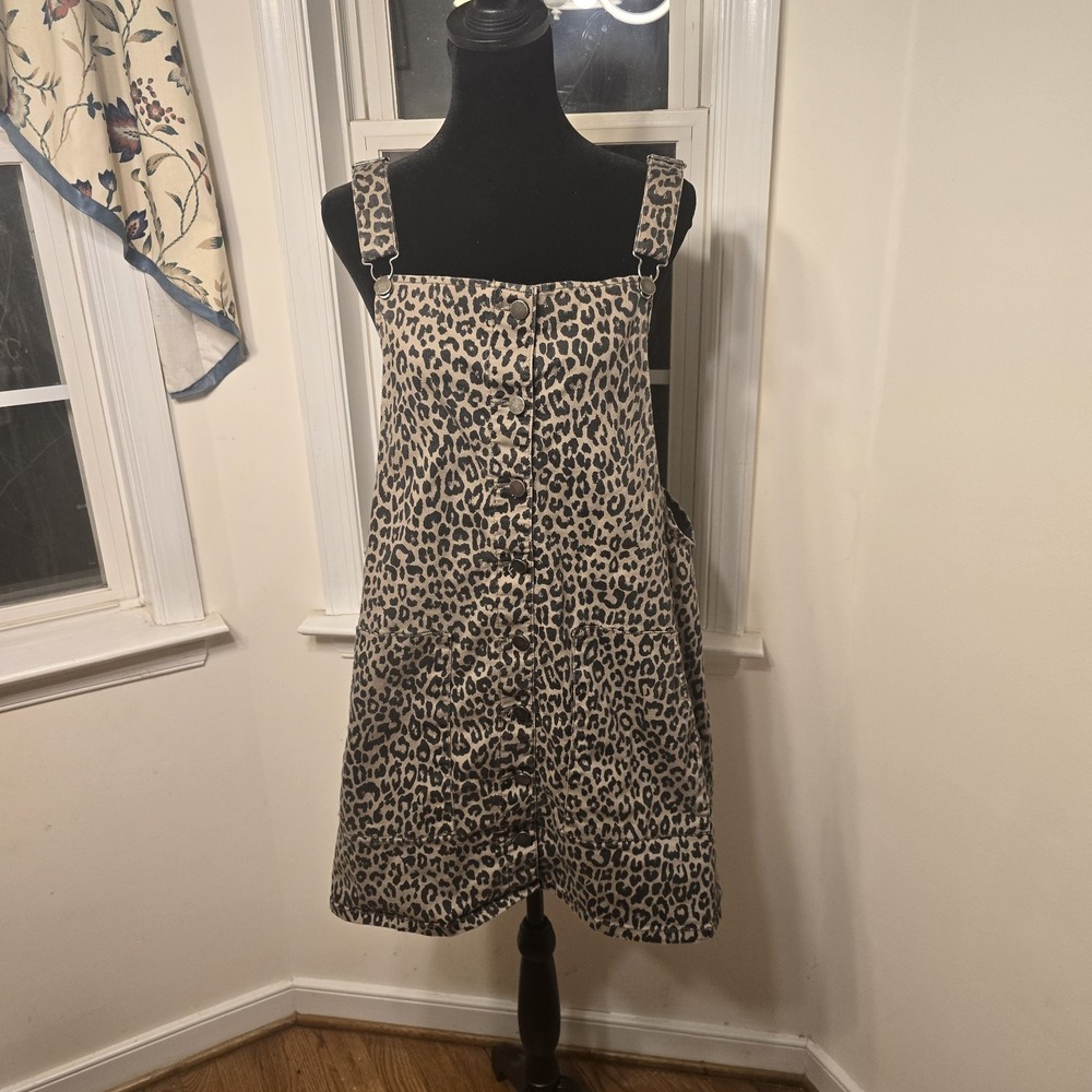 Tinseltown Cheetah Print Overall Dress Womens Womens Size XL Casual